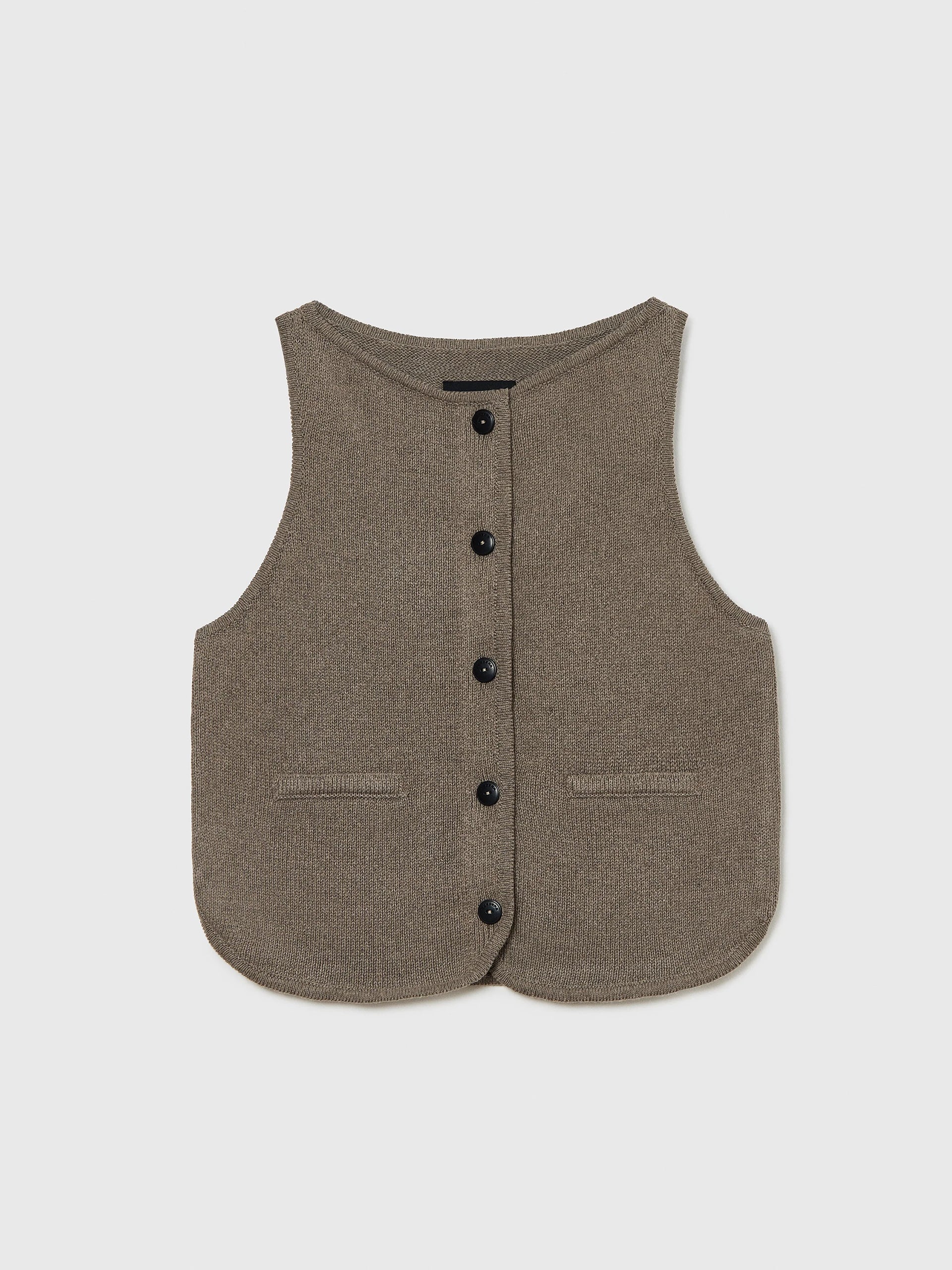 CORDERA Boatneck Waistcoat Taupe - Image 5