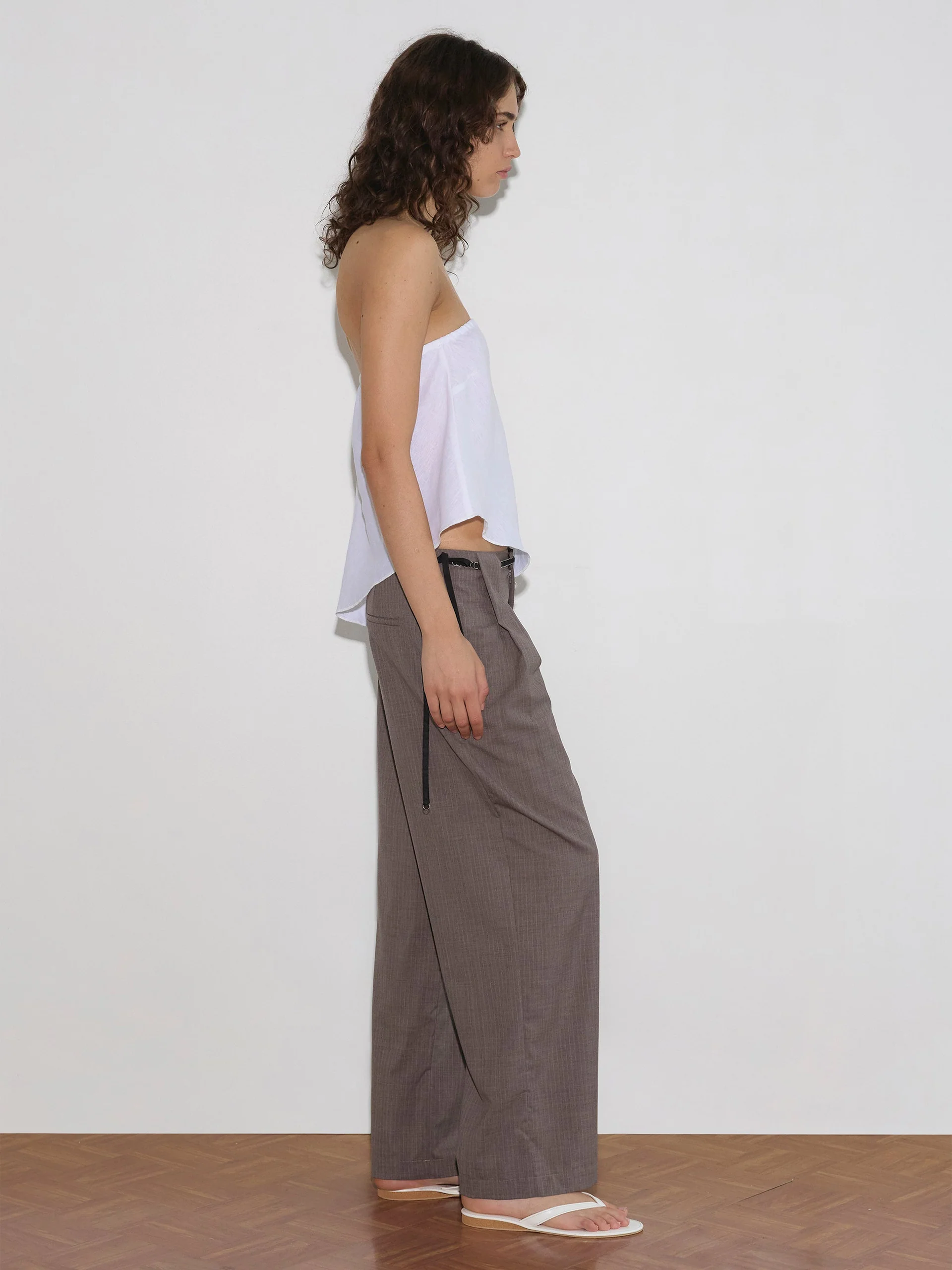 Deiji Studios Belt Loop Pant Grey Pink Stripe - Image 4