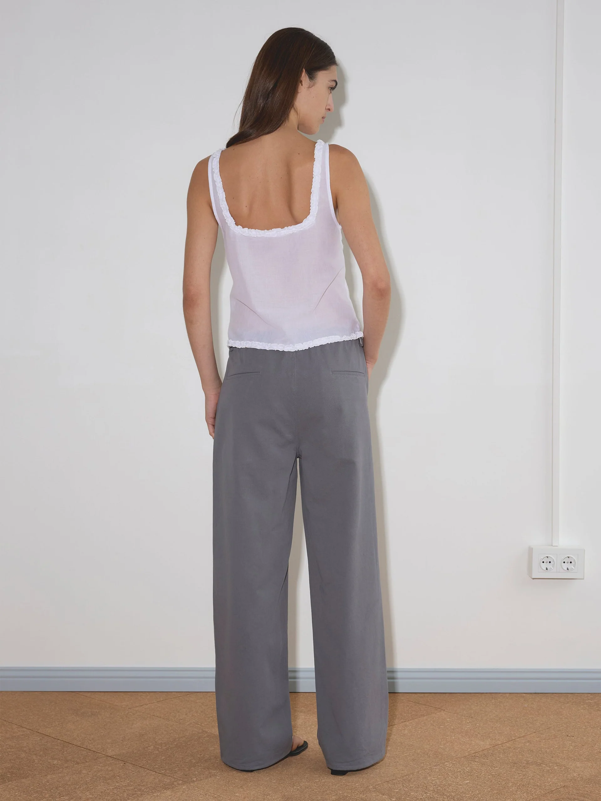 Deiji Studios Button Frill Top White - Image 5