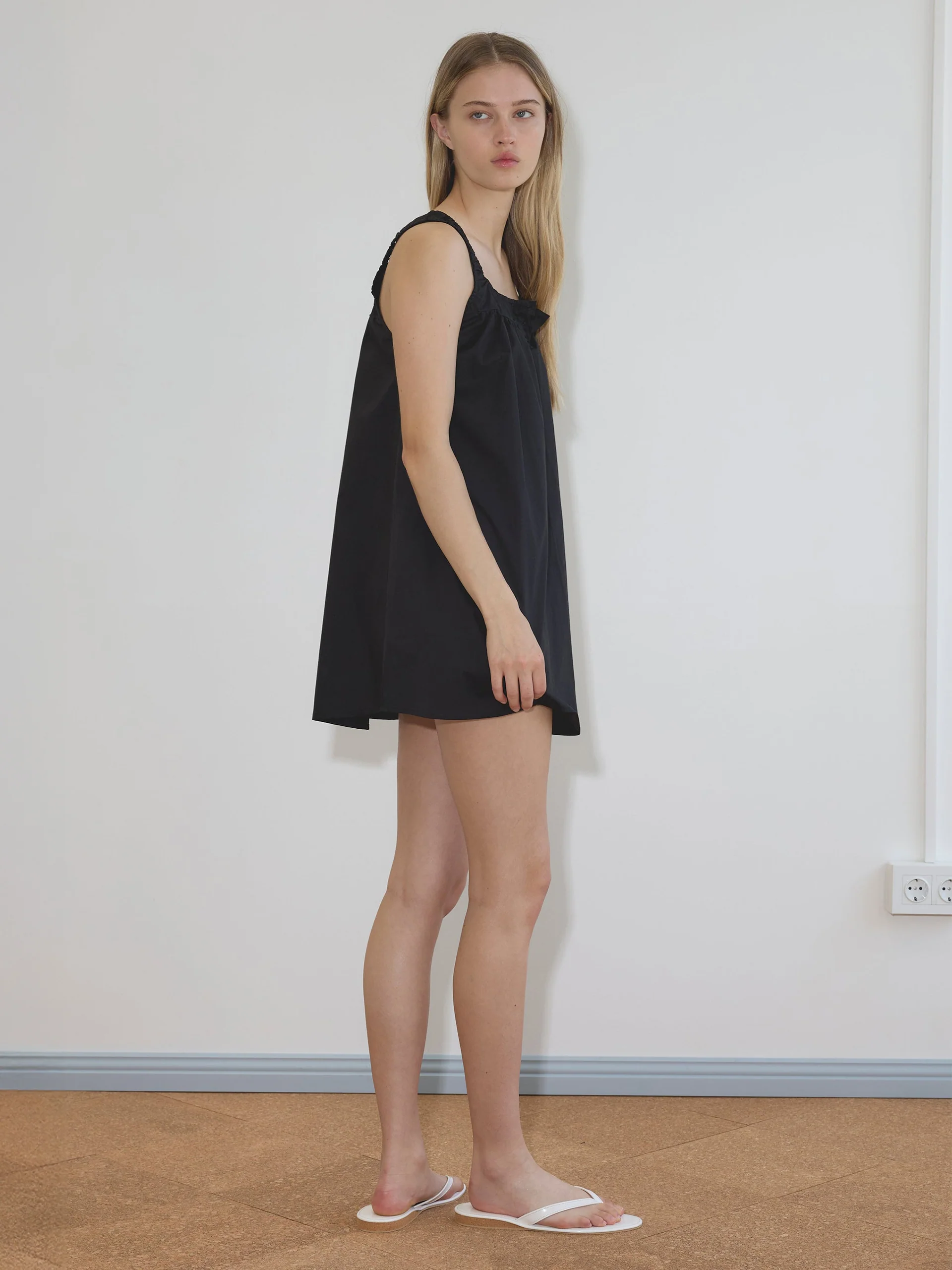 Deiji Studios Yoke Mini Dress Black - Image 3