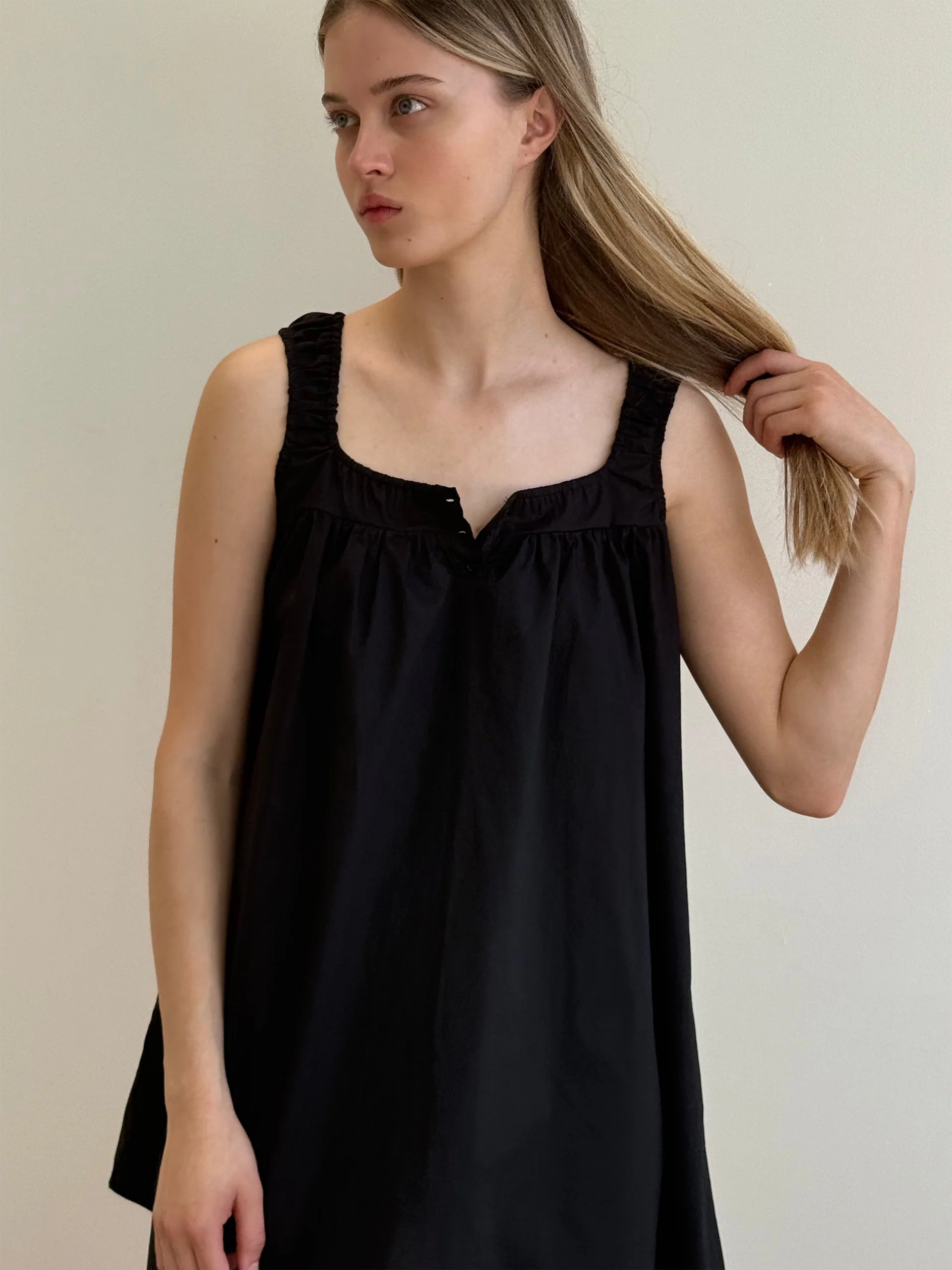Deiji Studios Yoke Mini Dress Black - Image 5