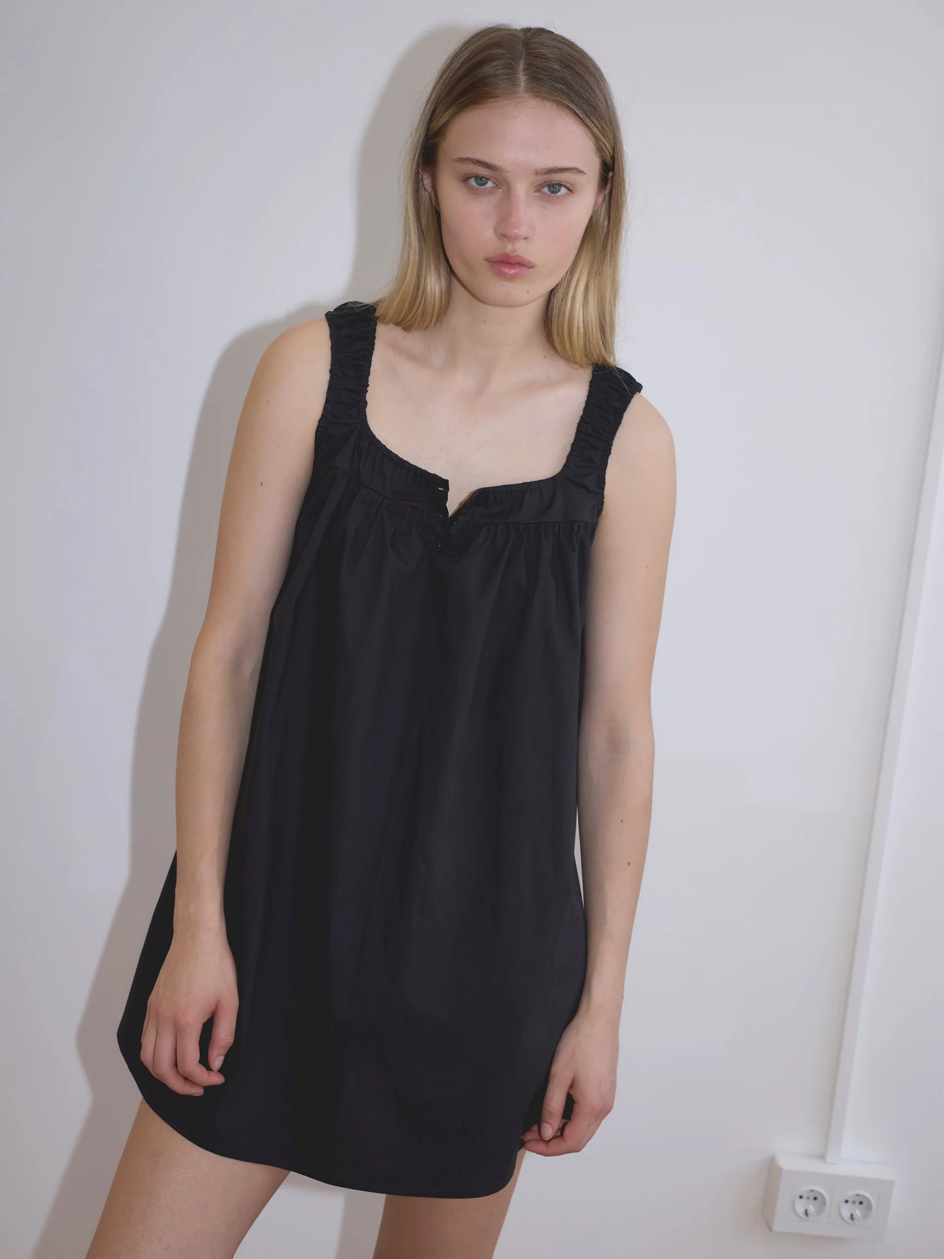 Deiji Studios Yoke Mini Dress Black - Image 7