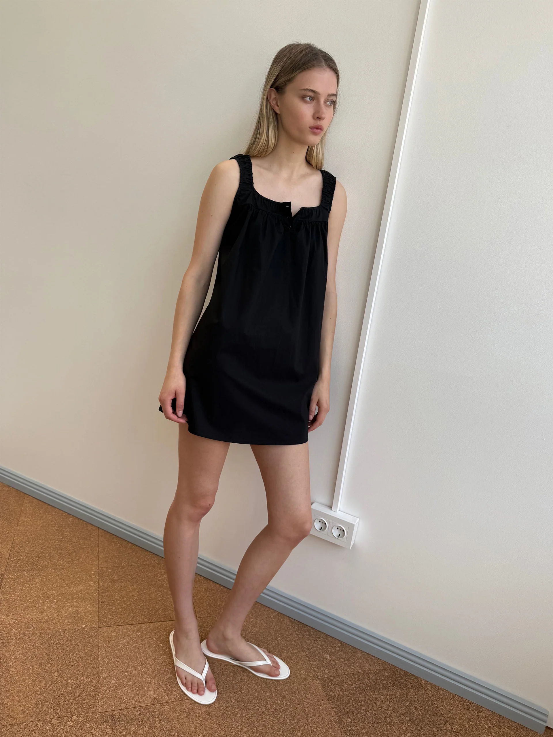 Deiji Studios Yoke Mini Dress Black - Image 8