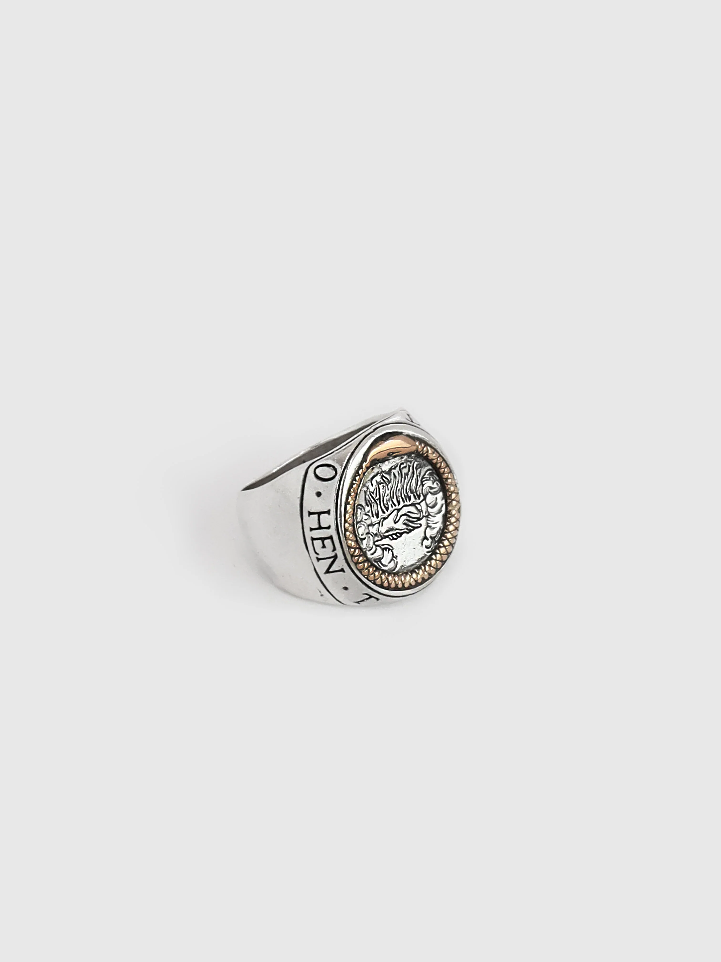 Digby & Iona Ouroboros Signet Ring w 14K Gold Inlay - Image 2