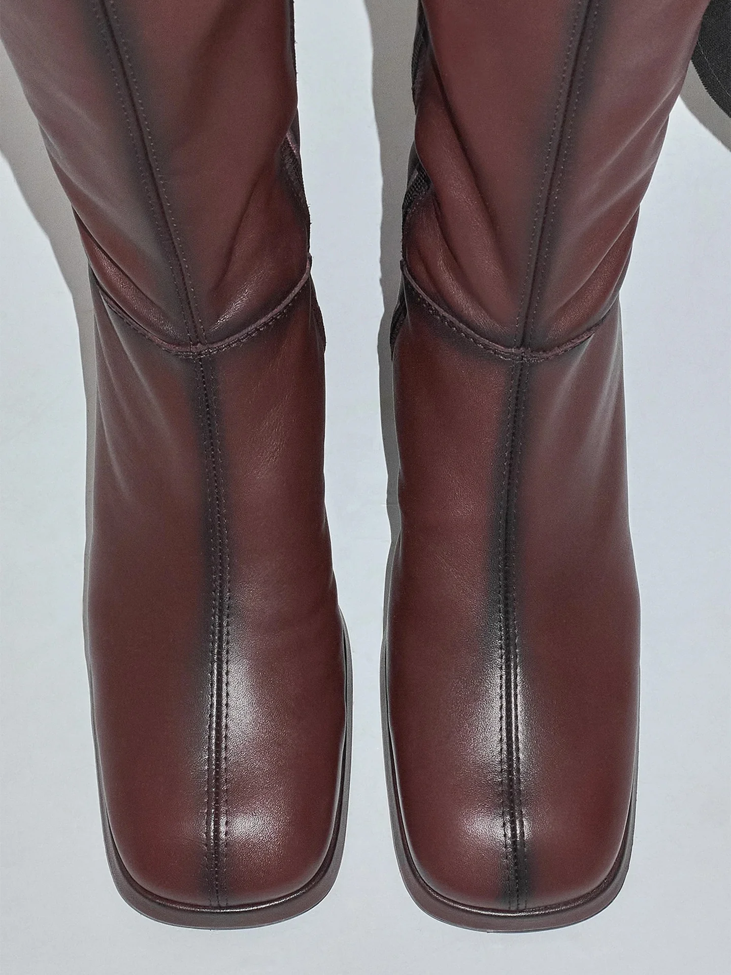 MIISTA Maple Brushed Burgundy Black Boots - Image 5