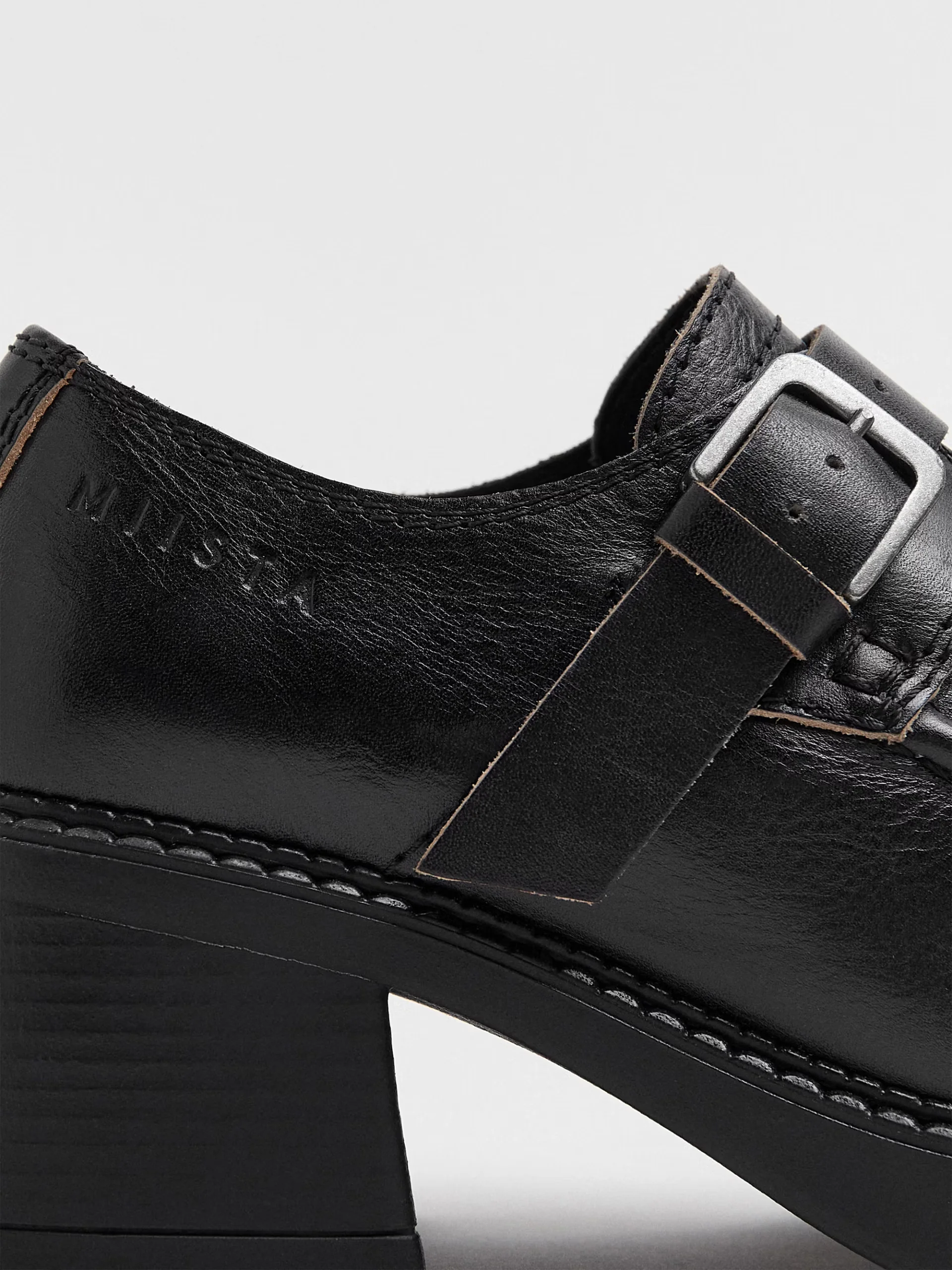 MIISTA x E8 Giesela Black Buckle Brogues - Image 6