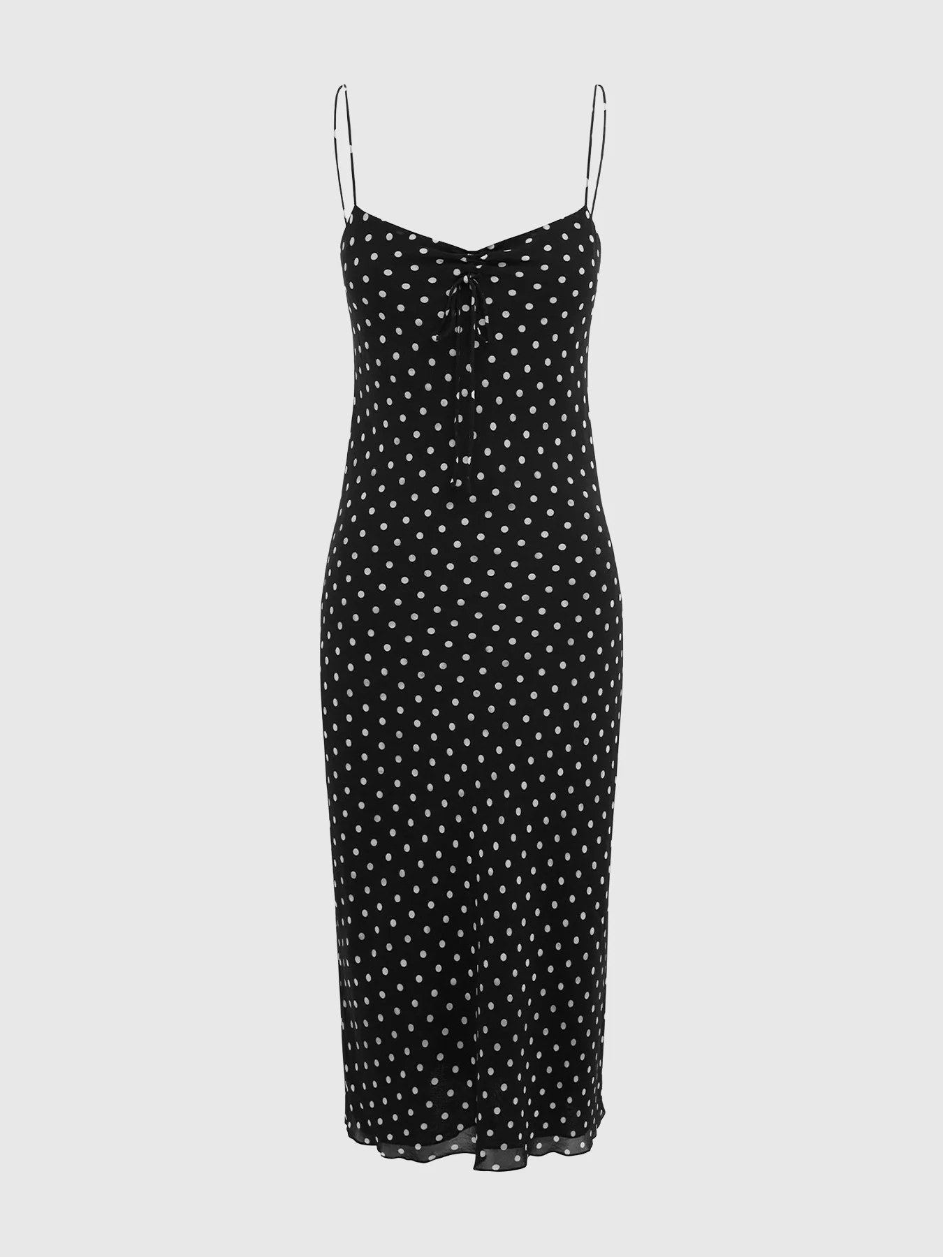 Olga Joan Cinched Bust Slip dress Pois Nera
