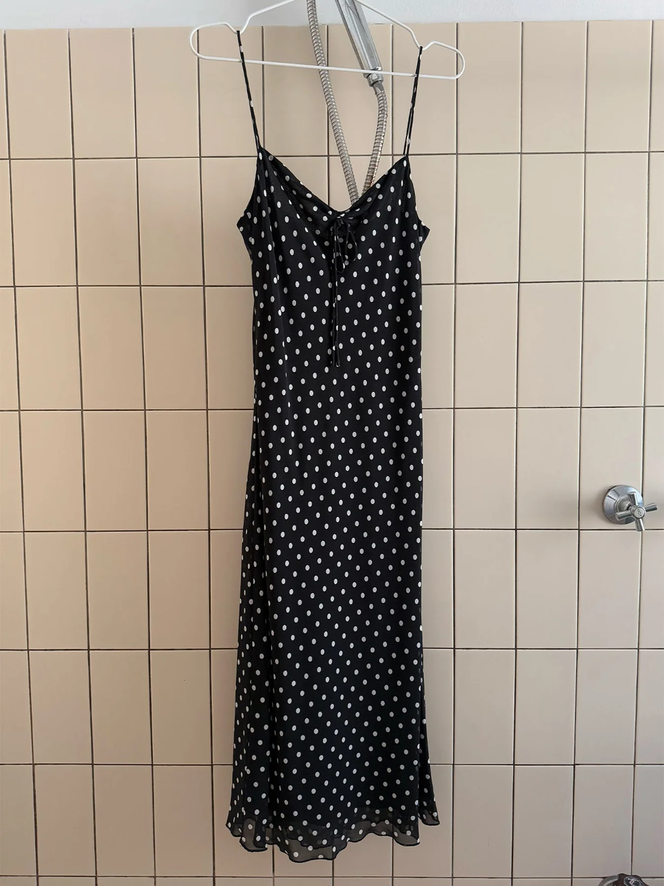 Olga Joan Cinched Bust Slip dress Pois Nera - Image 4