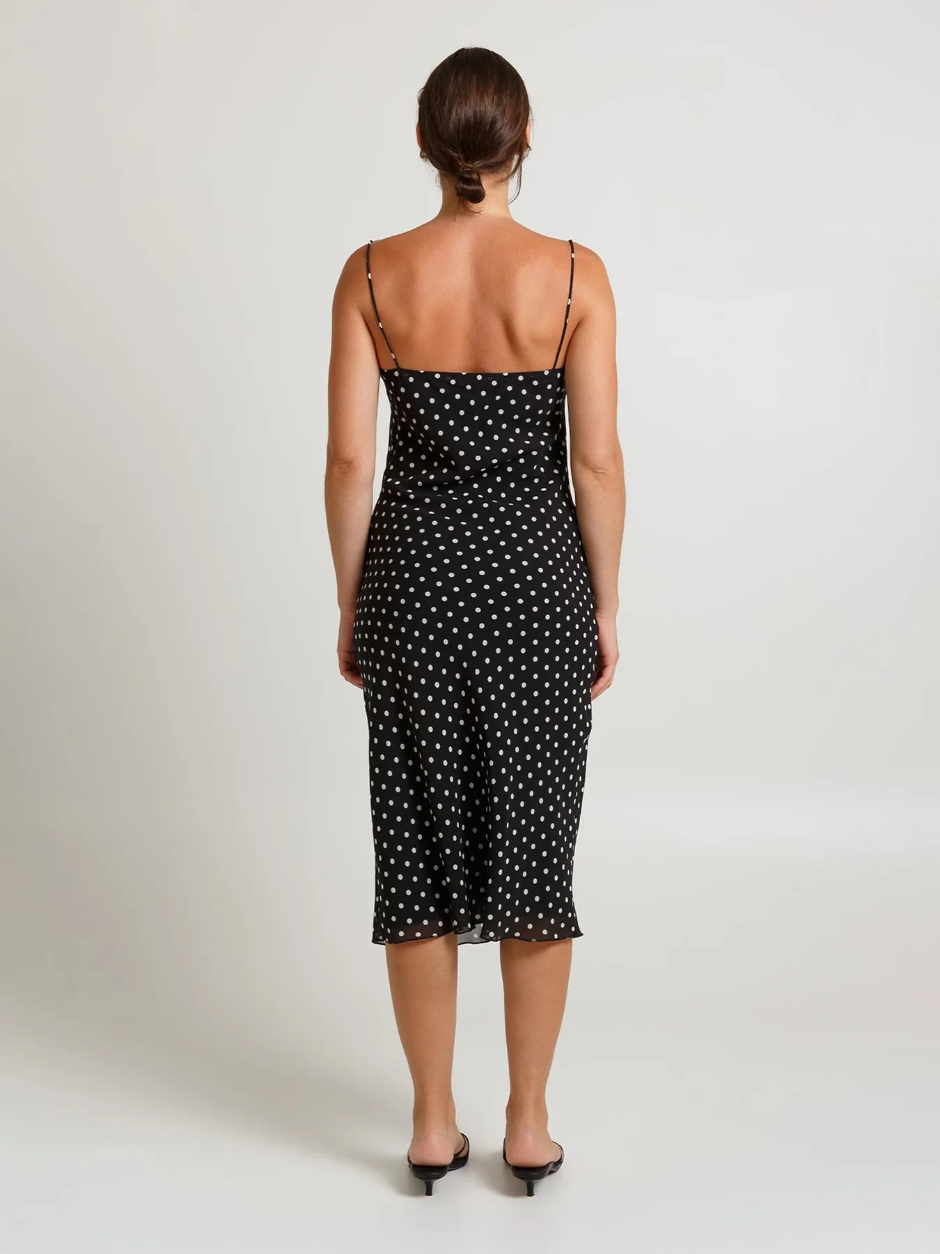 Olga Joan Cinched Bust Slip dress Pois Nera - Image 6