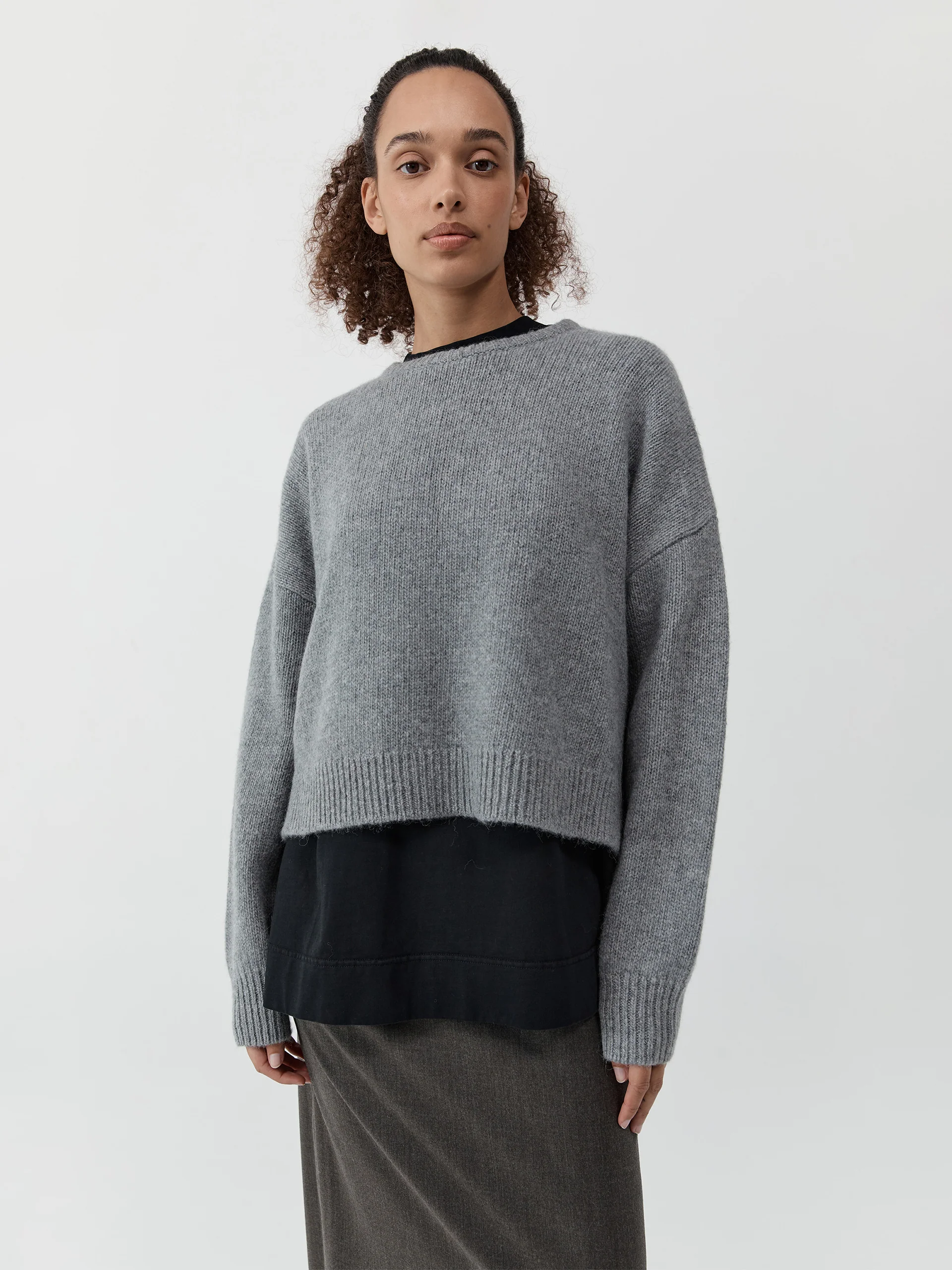 St. Agni Cropped Sweater Concrete