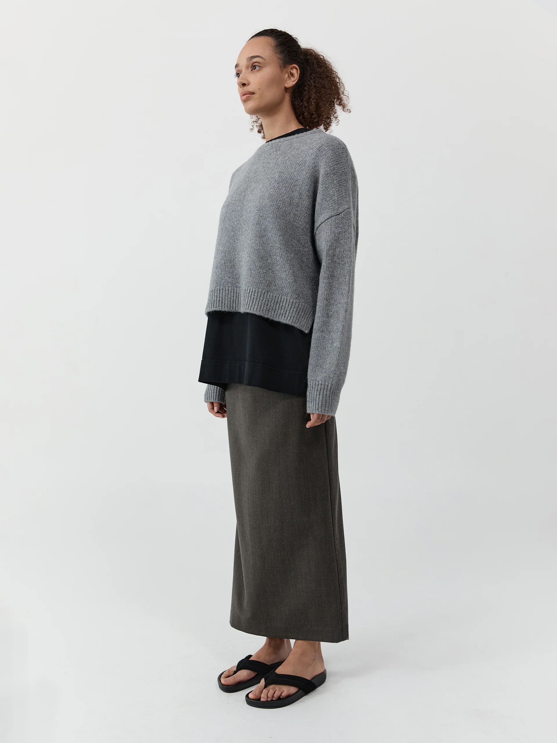 St. Agni Cropped Sweater Concrete - Image 4