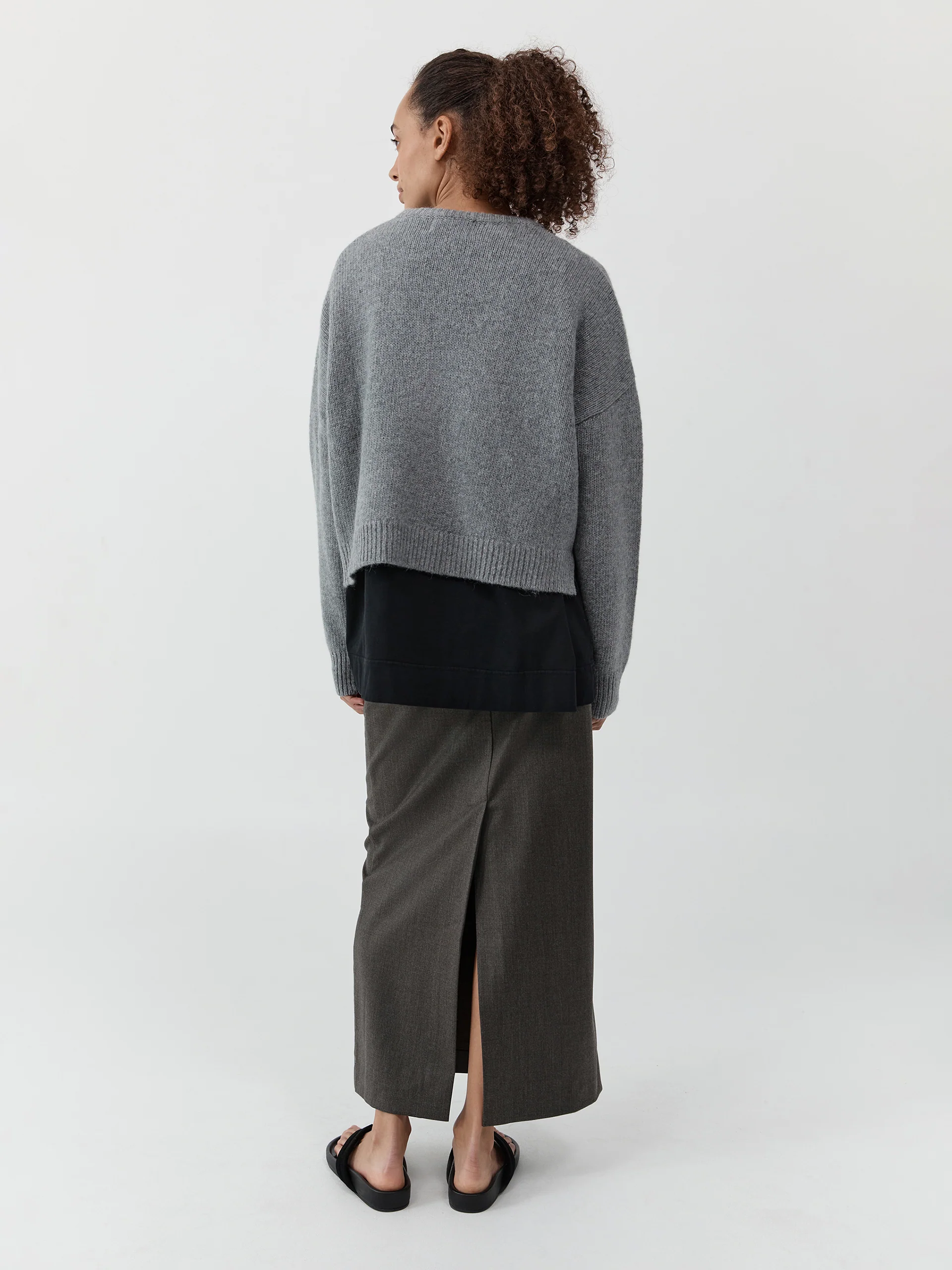 St. Agni Cropped Sweater Concrete - Image 5