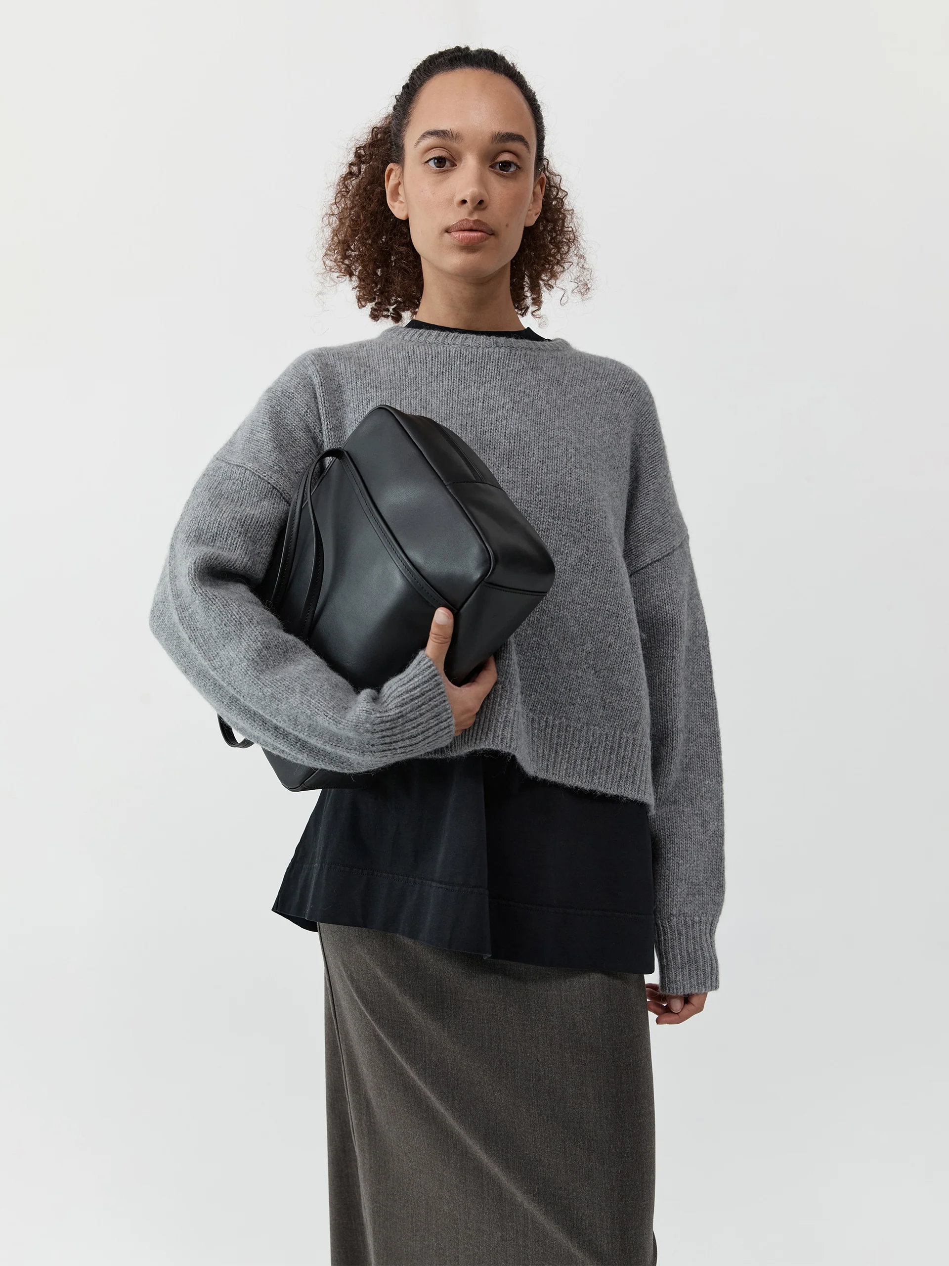 St. Agni Cropped Sweater Concrete - Image 7