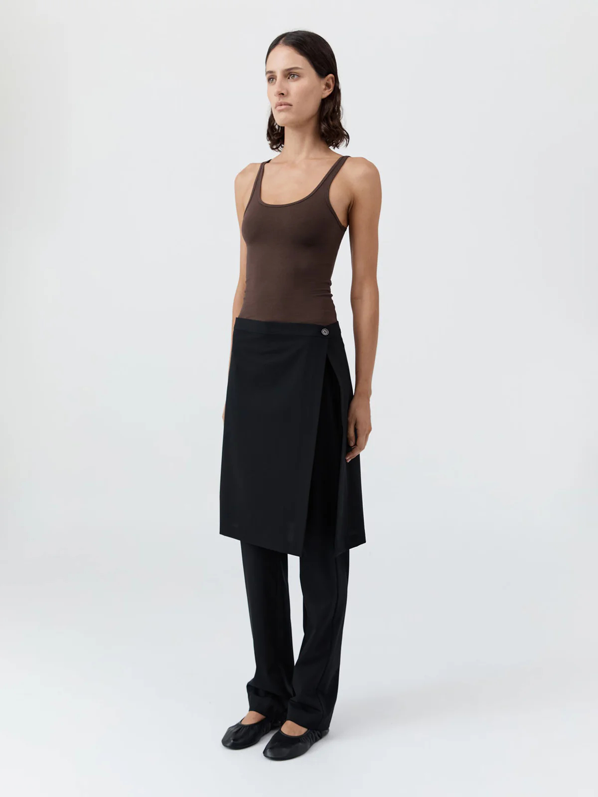 St Agni Soft Jersey Slim Scoop Tank Liqueur - Image 3