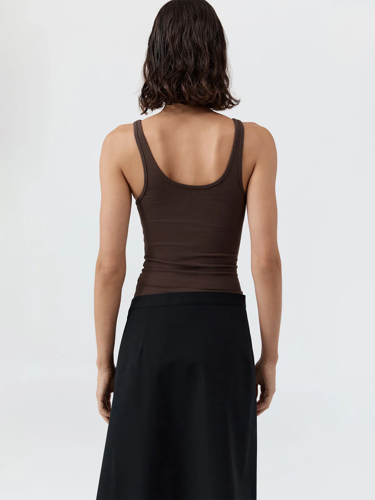 St Agni Soft Jersey Slim Scoop Tank Liqueur - Image 5