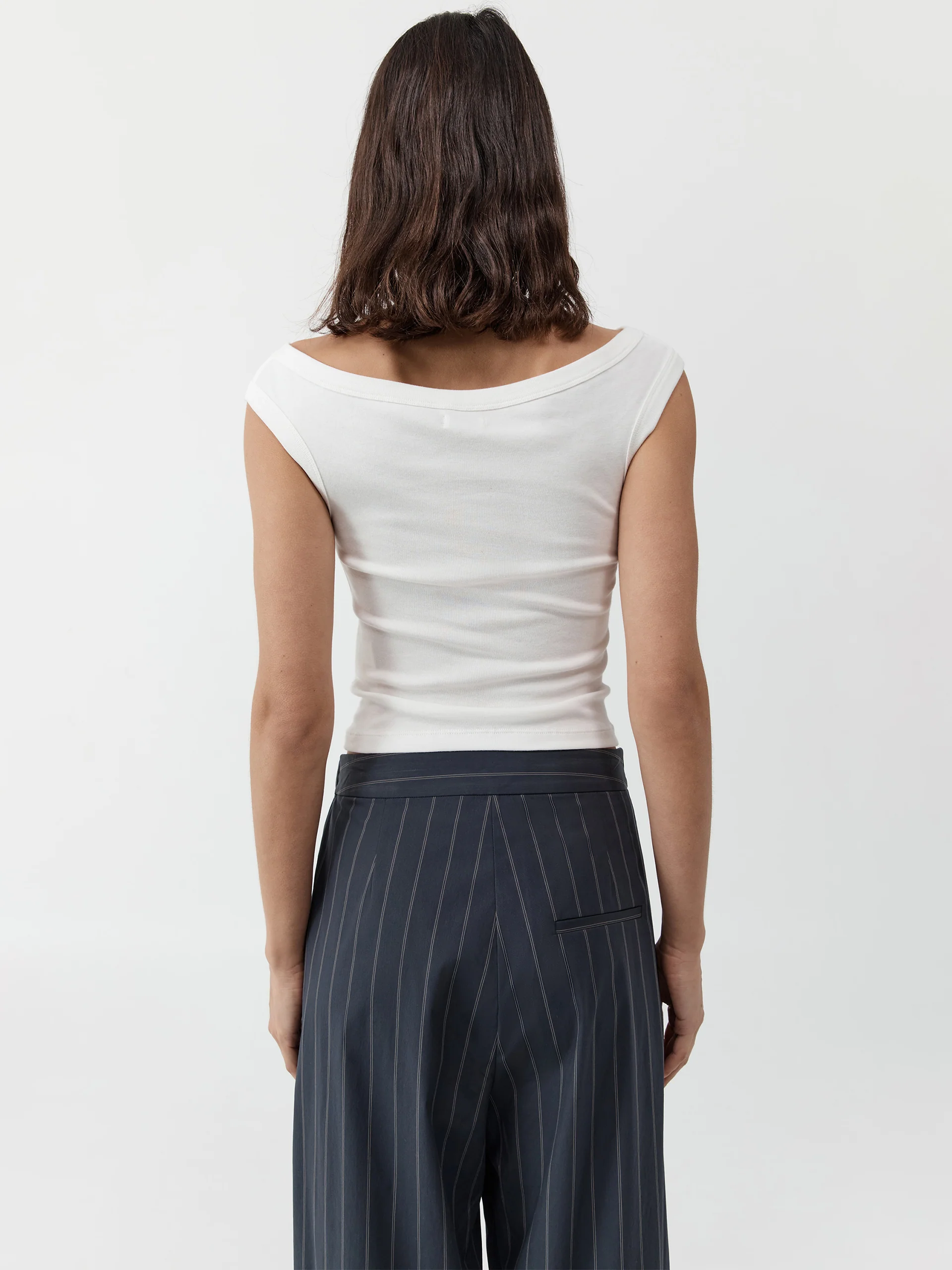 St. Agni Stripe Relaxed Pleat Pants Ink Stripe - Image 6