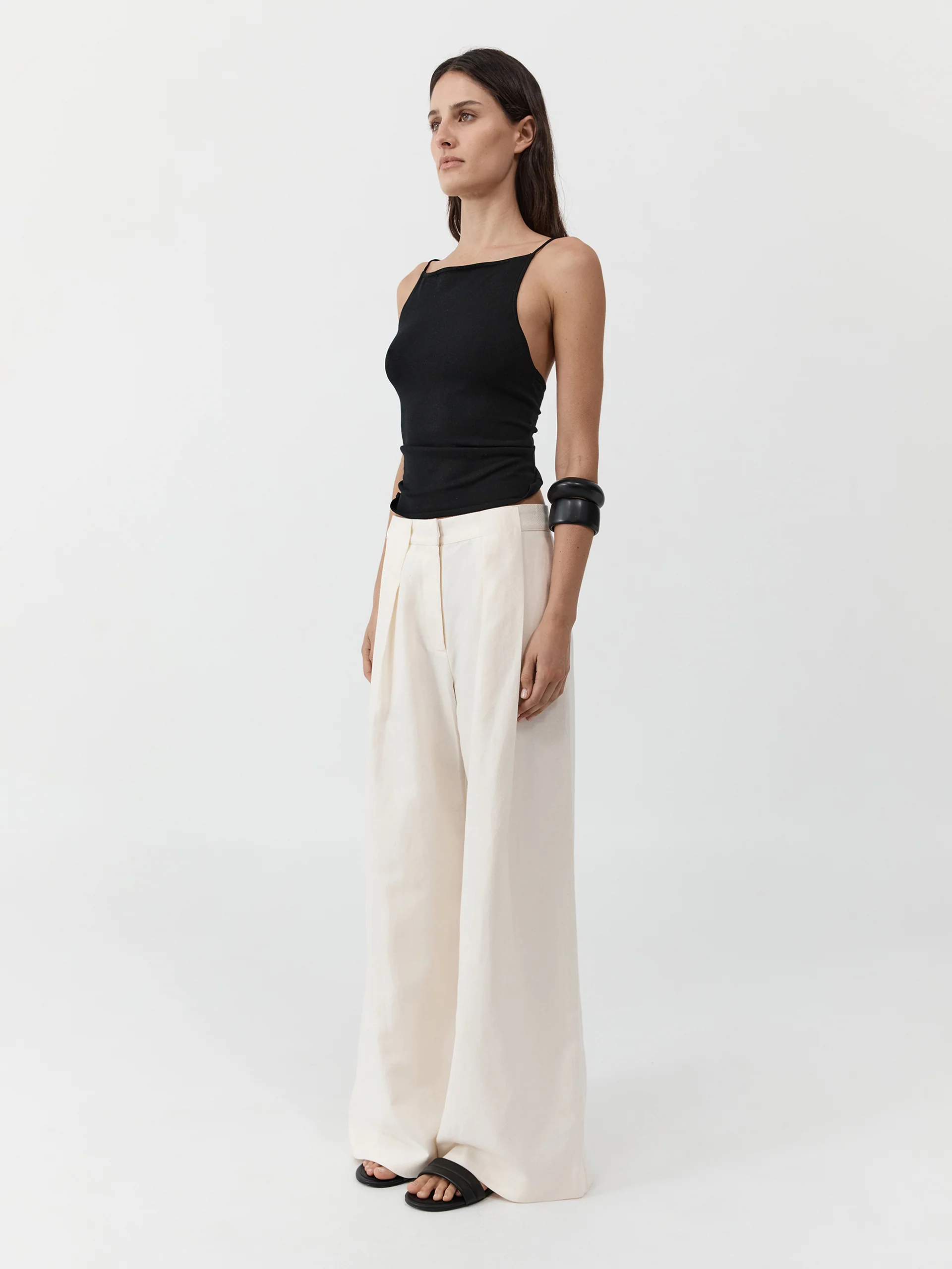 St. Agni Twist Back Knit Top Black - Image 3