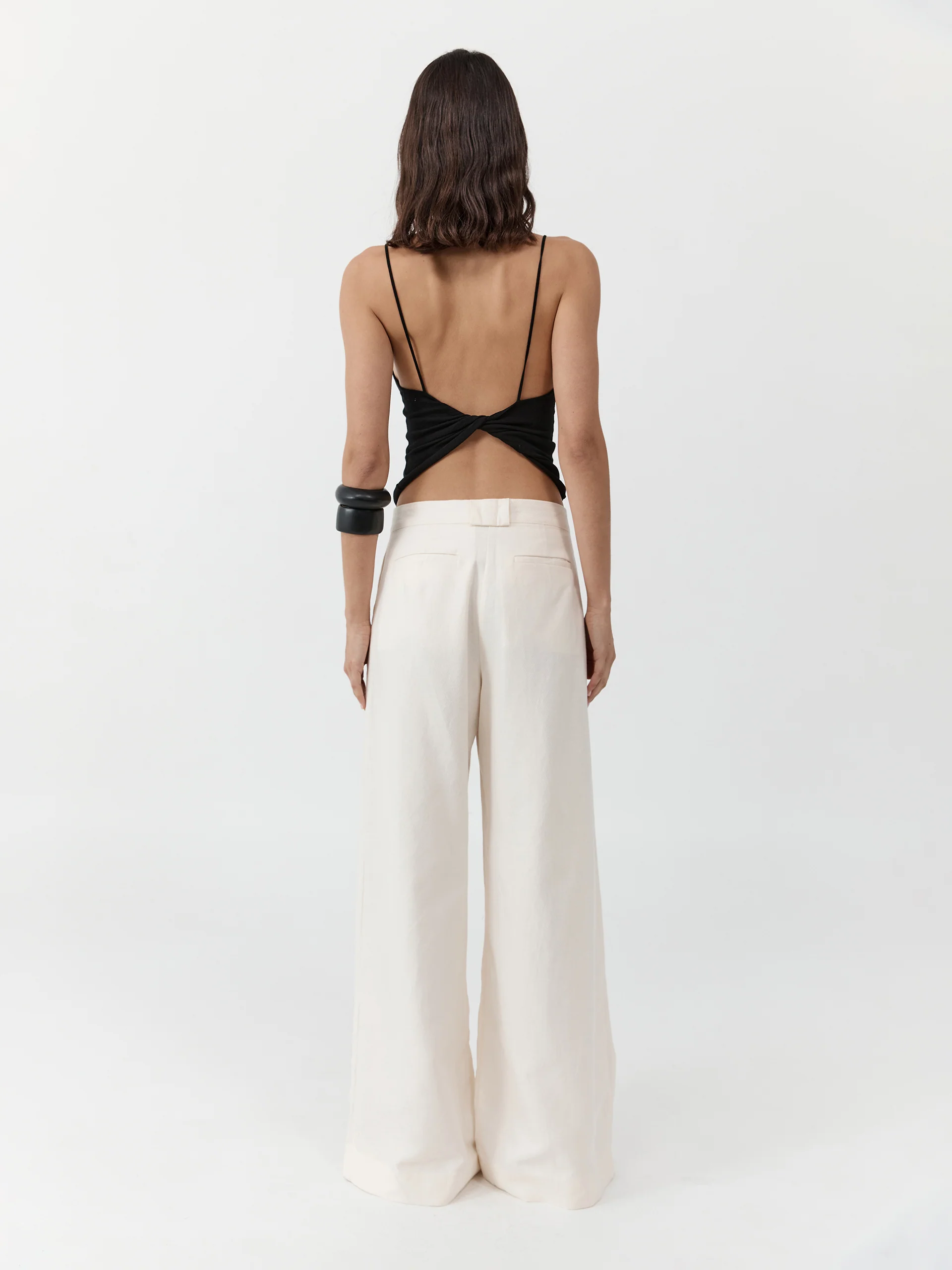 St. Agni Twist Back Knit Top Black - Image 4