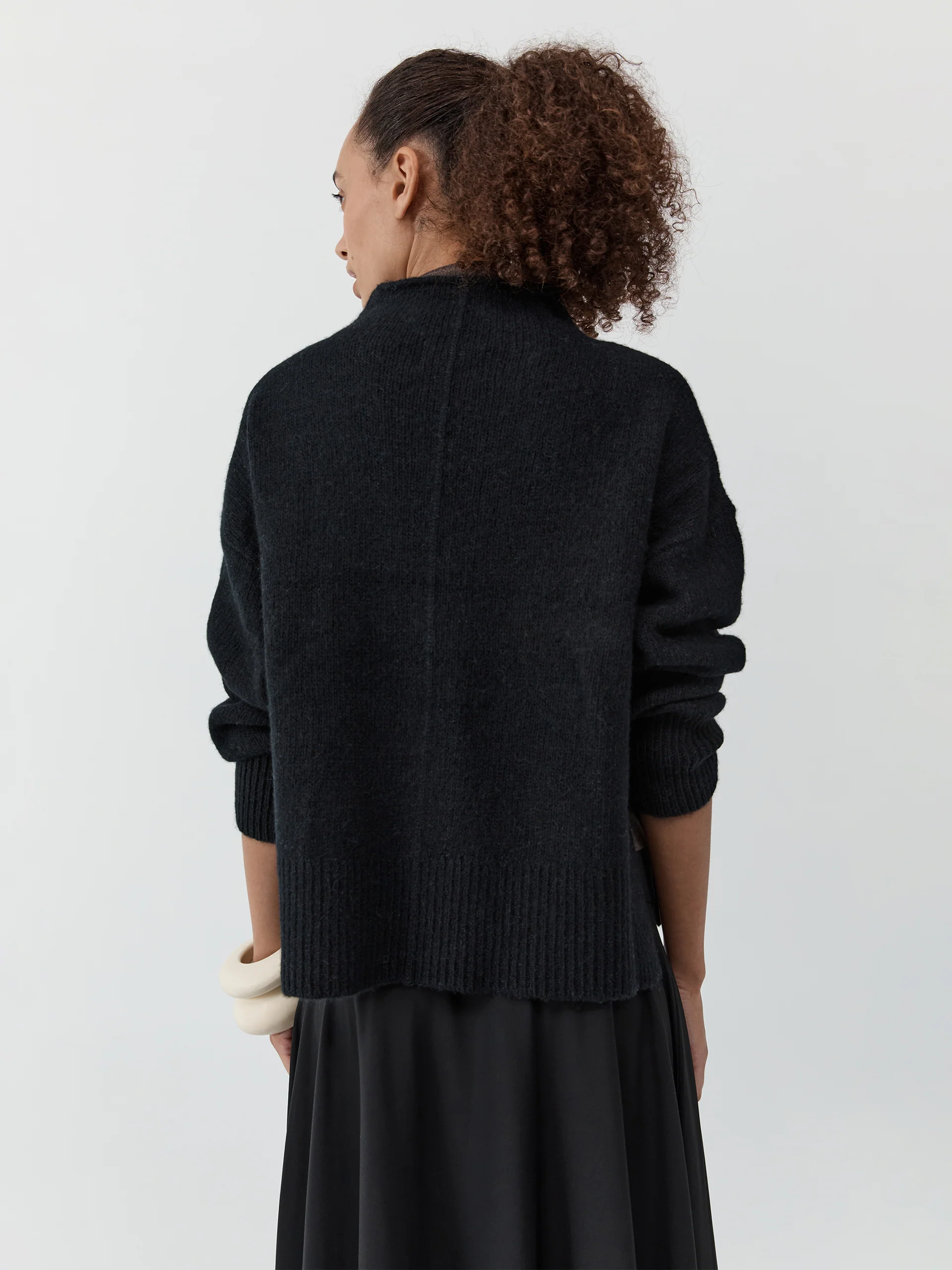 St. Agni Wool Blend Mock Neck Sweater Black - Image 6