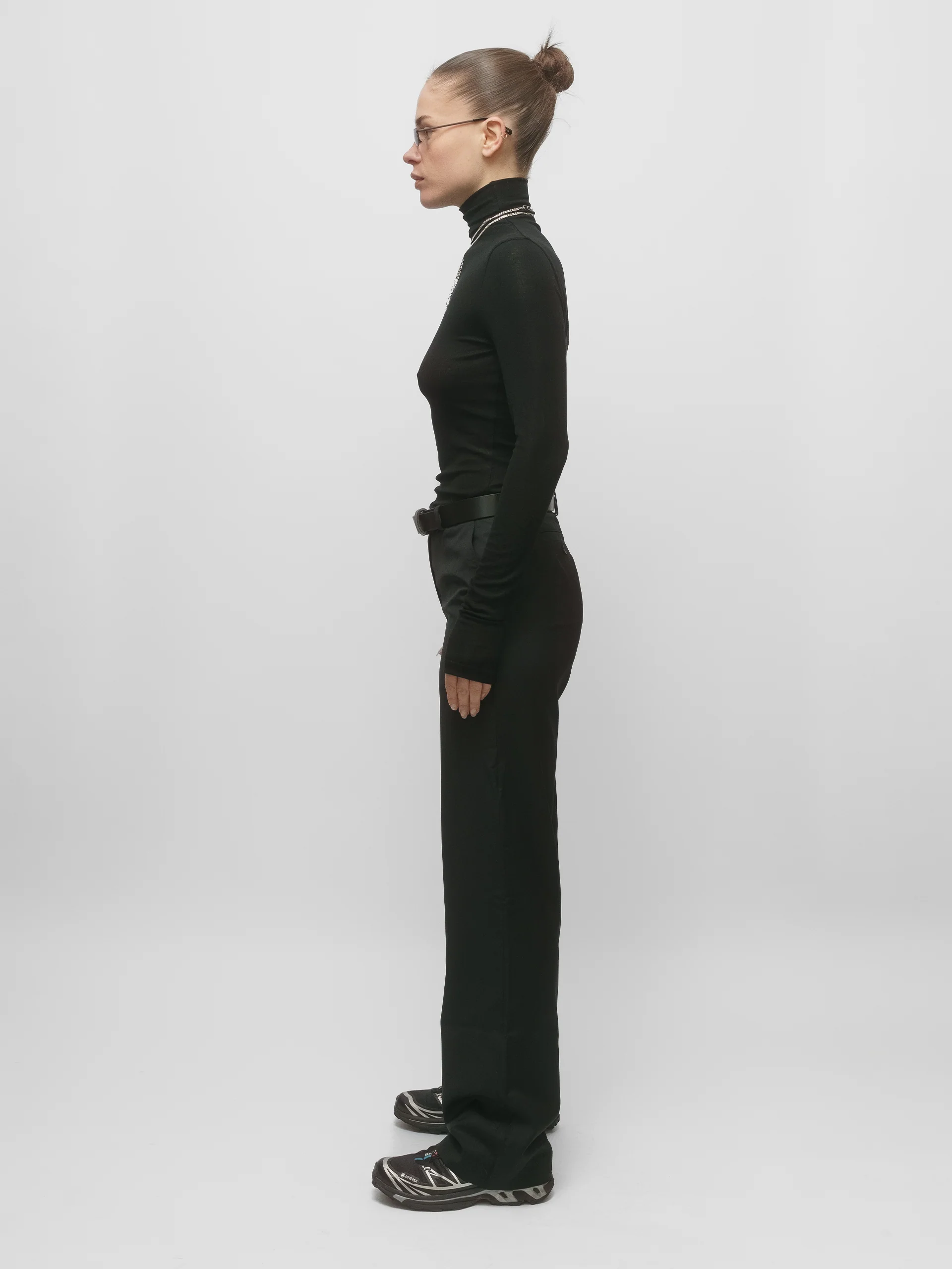 The Lair Apparel Anja Mock Neck Long Sleeve Top Black - Image 4