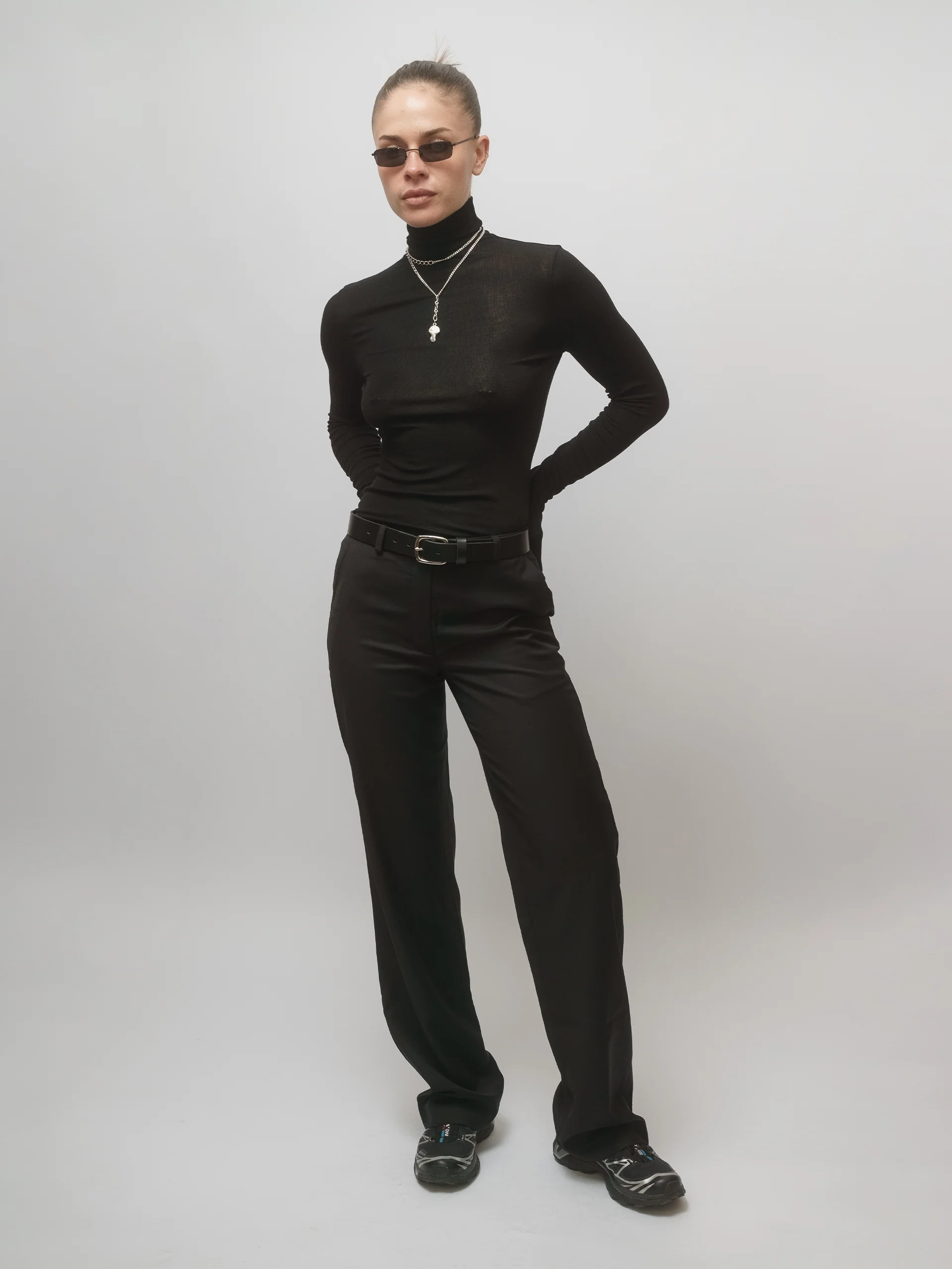 The Lair Apparel Anja Mock Neck Long Sleeve Top Black - Image 7