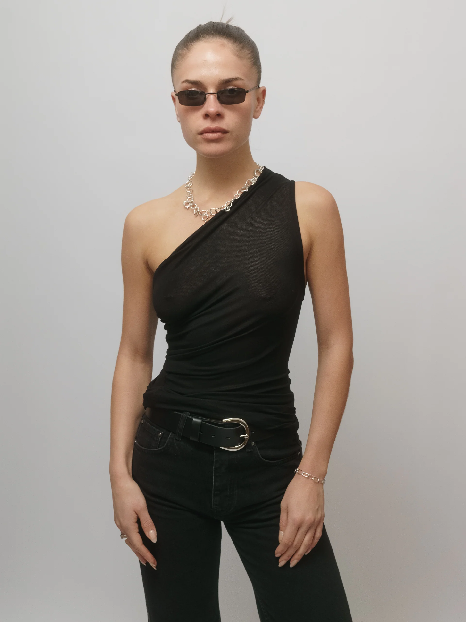The Lair Apparel Anja One Shoulder Top Black - Image 10