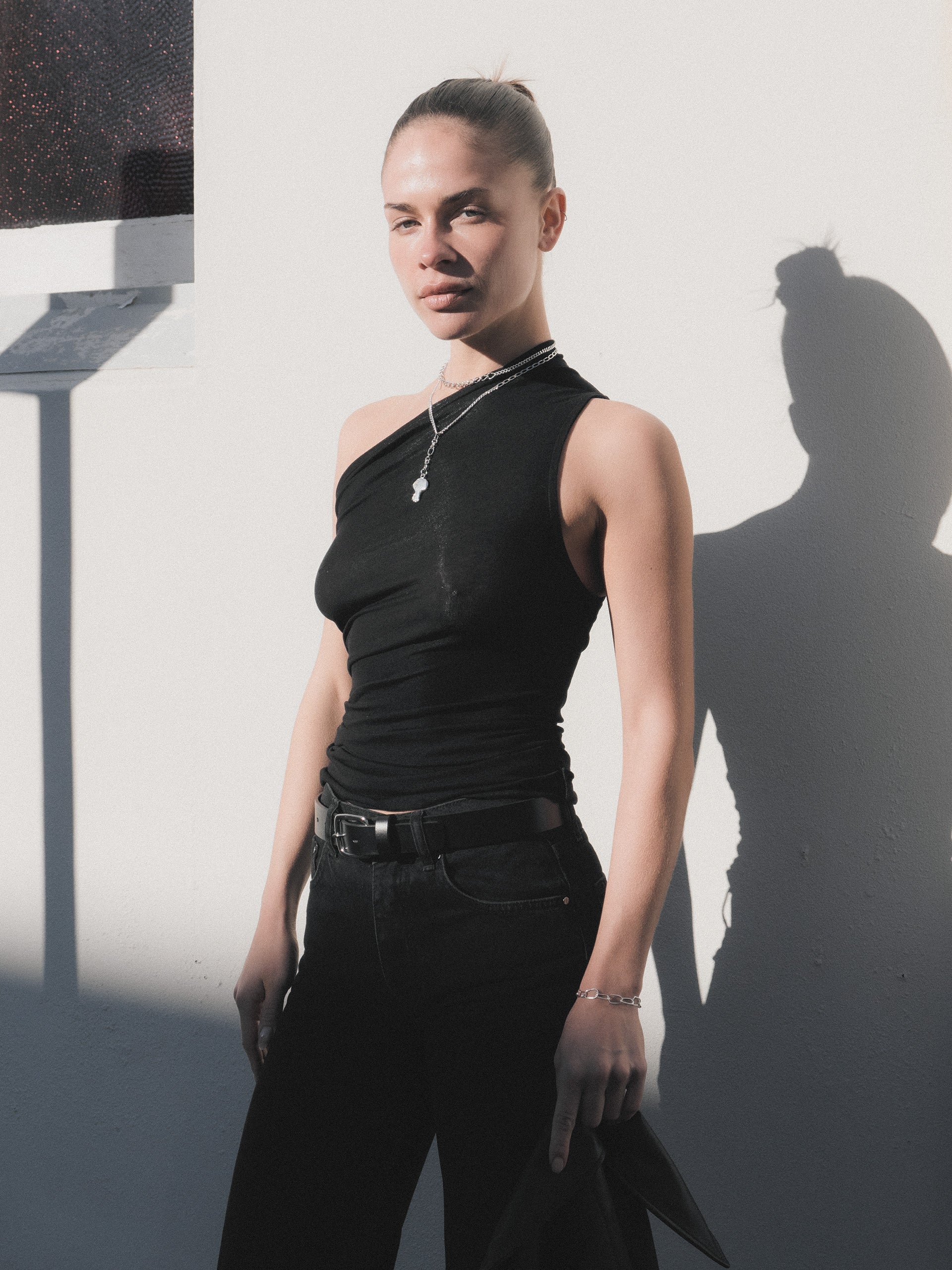 The Lair Apparel Anja One Shoulder Top Black - Image 4