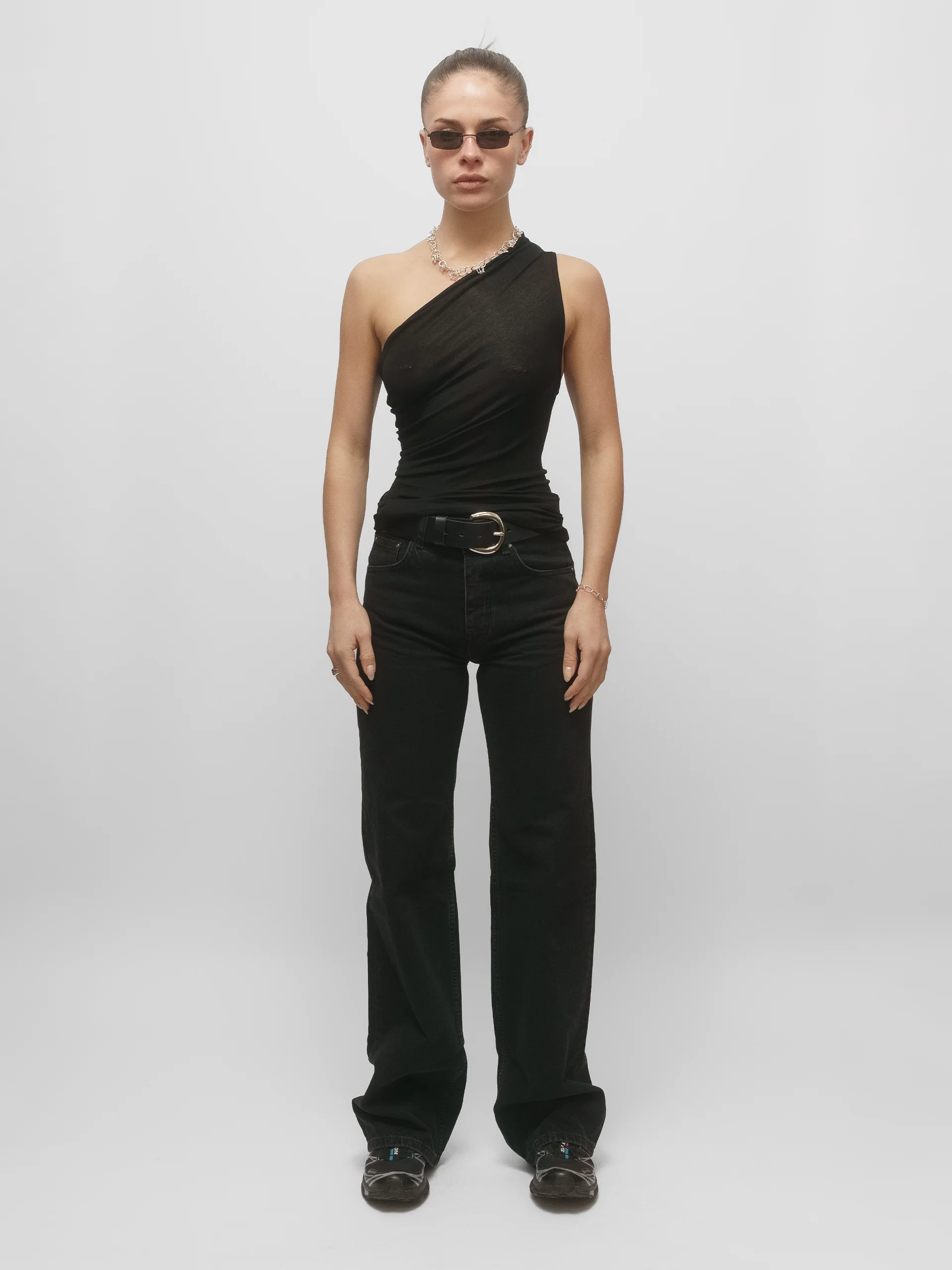 The Lair Apparel Anja One Shoulder Top Black - Image 6