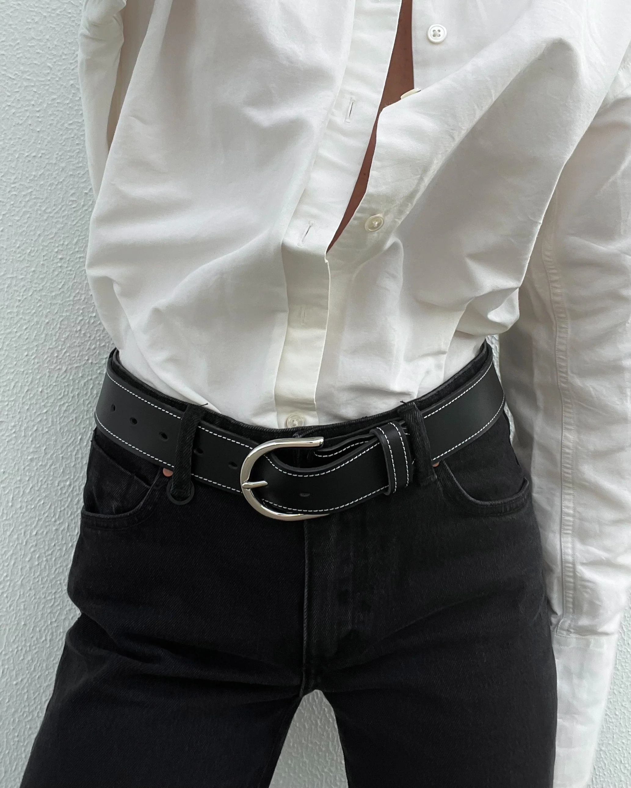 The Lair Maya White Stitch Belt Wide - Image 2