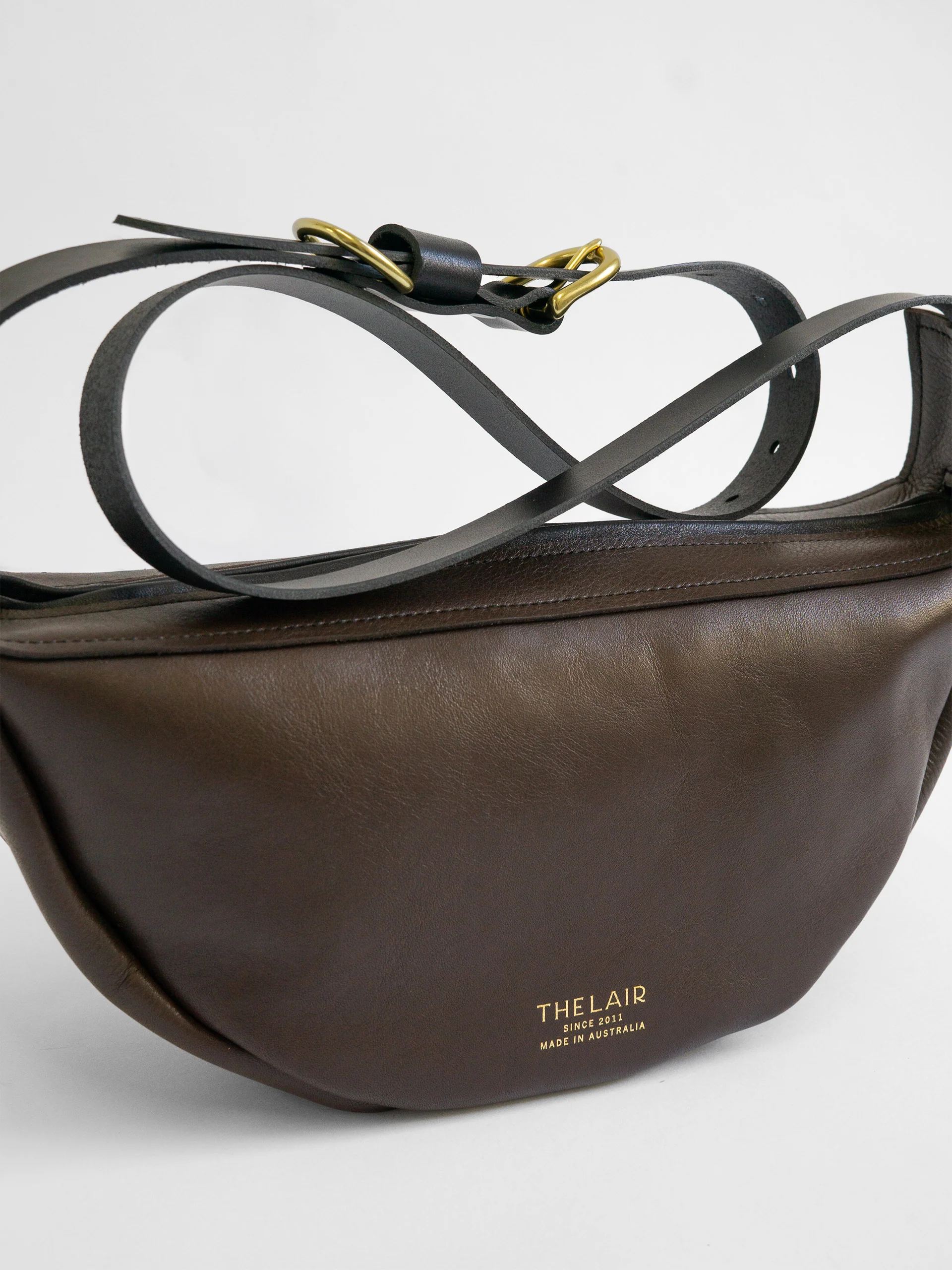 The Lair Slouch Zipper Bag Large Mahogany Gold - Image 5