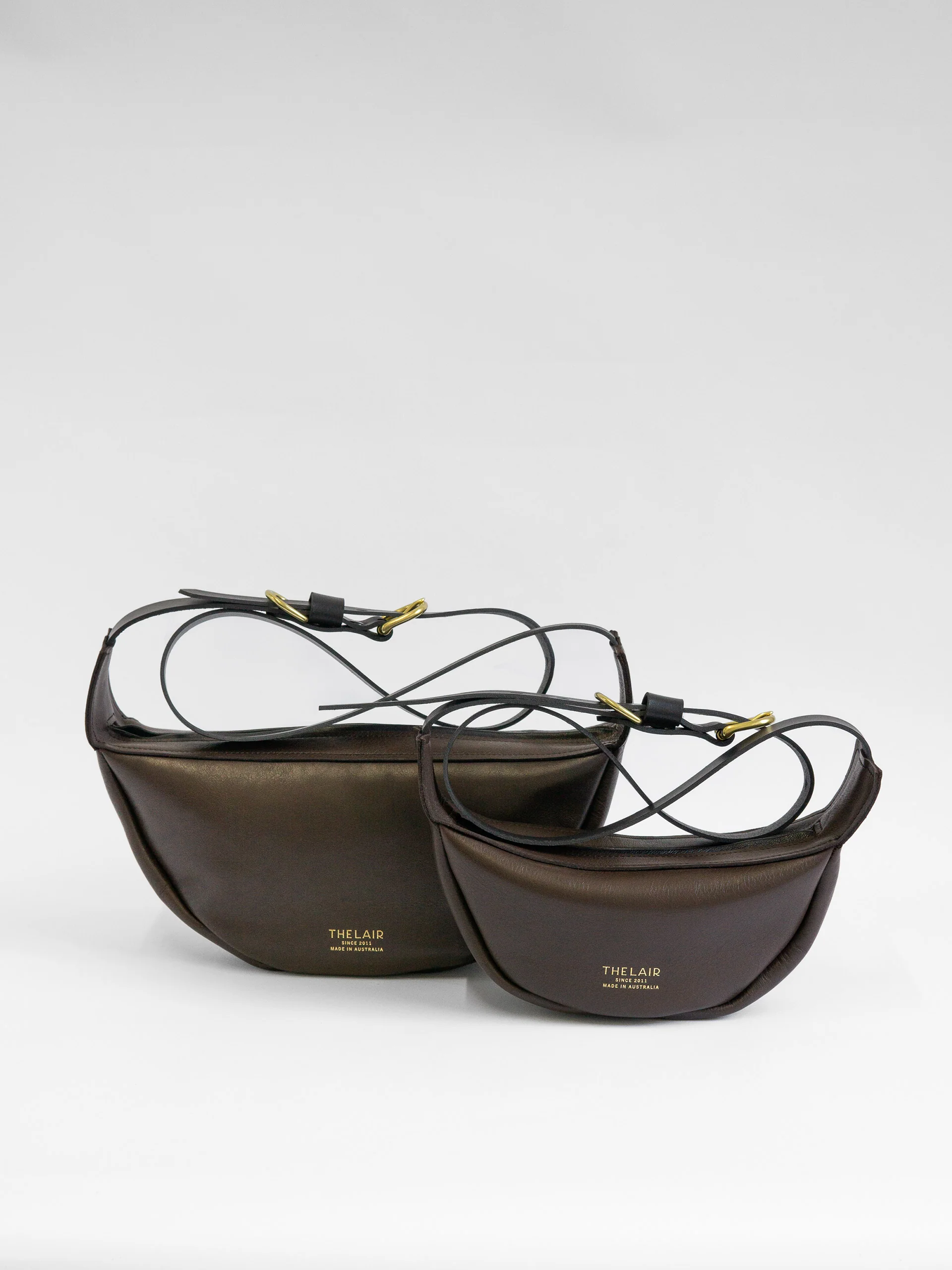 The Lair Slouch Zipper Bag Large Mahogany Gold - Image 8